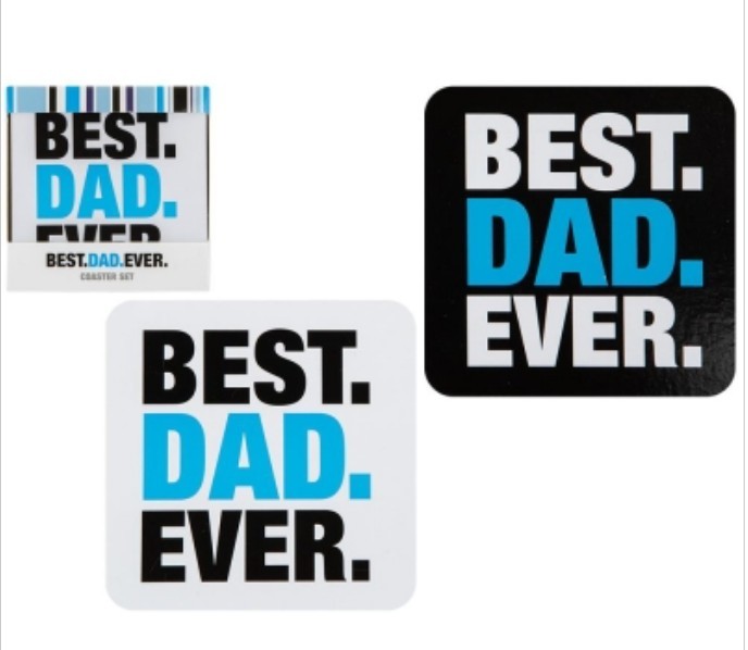 Best Dad Ever Coaster Set Of 4 - Father's Day Gift - Gifts For Dad