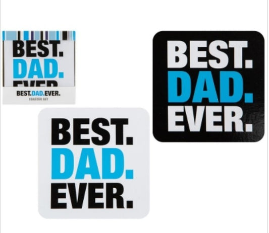 Best Dad Ever Coaster Set Of 4 - Father's Day Gift - Gifts For Dad