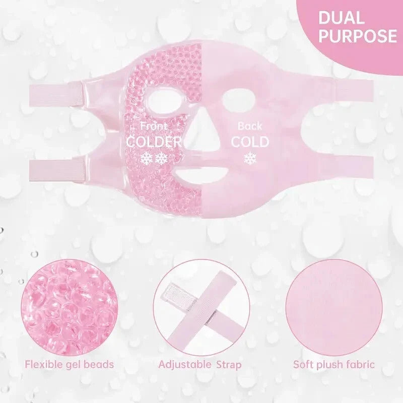 Cooling Gel Face Mask - Cold Pain Headaches- Stress Relief Muscle Relaxing Sleep
