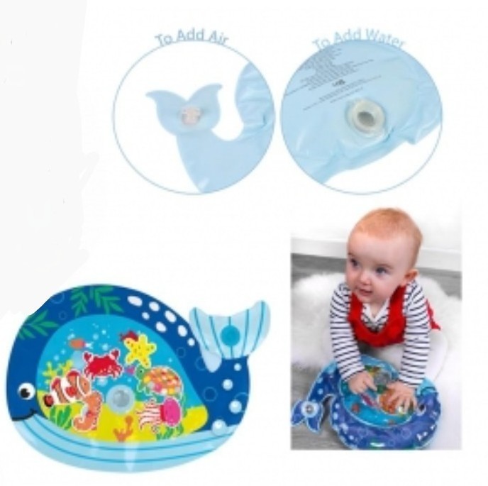 First Steps Baby Water Play Mat - Learn & Play - Tummy Time - 3m+ Whale Design 