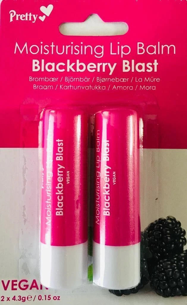 Pretty Moisturising Lip Balm Salve Twin Pack Dry Chapped Lips Different Flavours