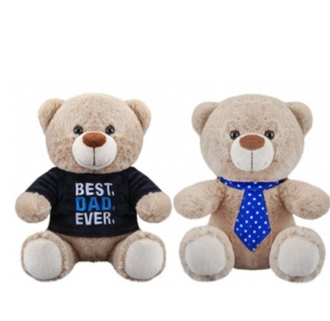 BEST DAD EVER BEAR 8"- T-Shirt Bear - Dads Tie Bear - Father's Day Gift 