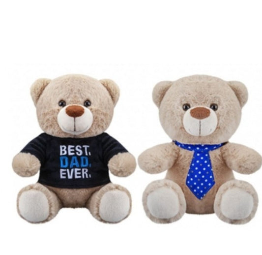 BEST DAD EVER BEAR 8"- T-Shirt Bear - Dads Tie Bear - Father's Day Gift 