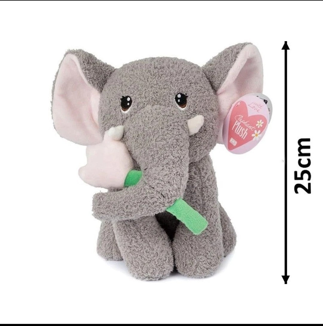 Tatty Elephant With Spring Flower Plush Soft 25cm Cuddly Toy Easter Gift