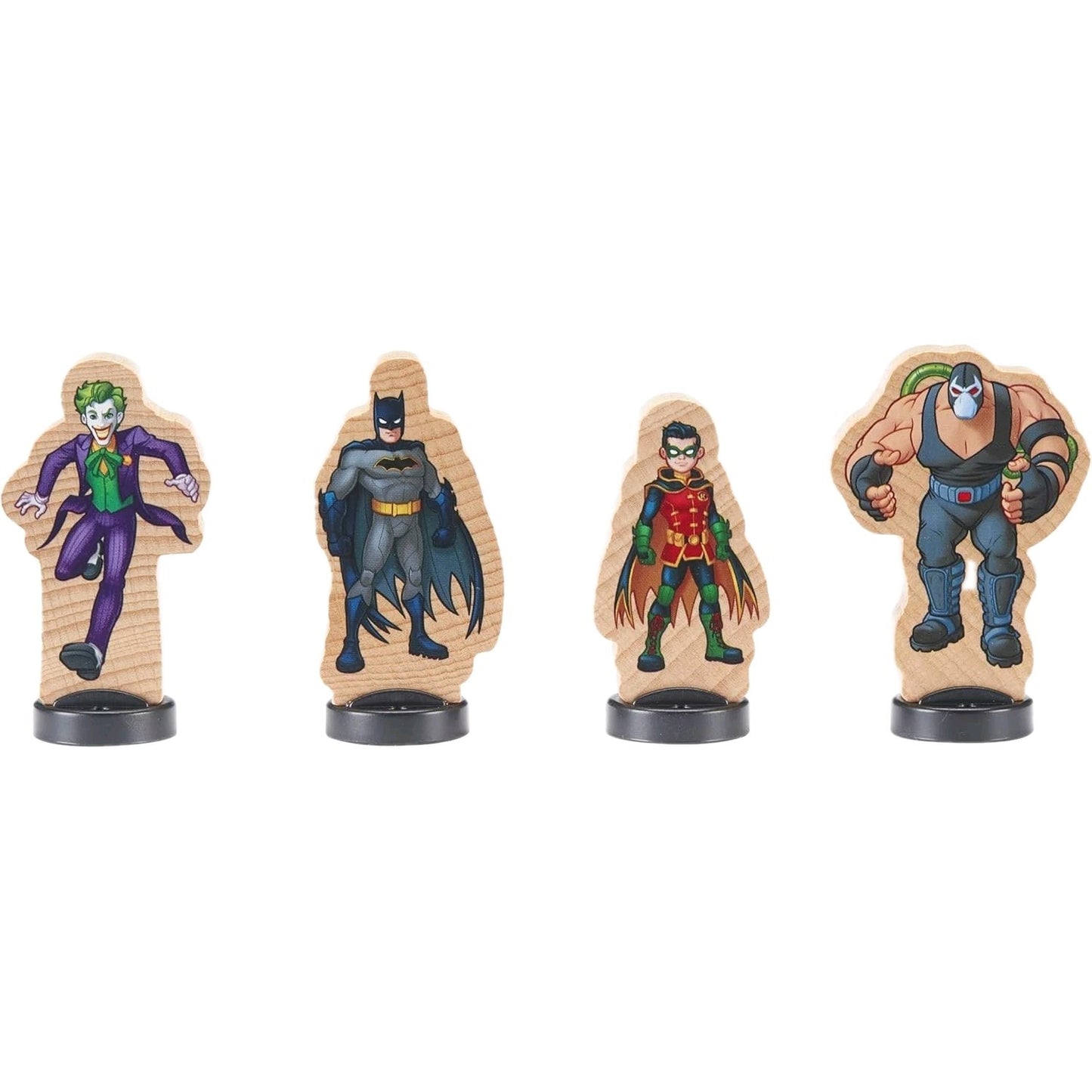  Batman Wooden Superheroes & Villains 4 Figure Set 1 SUPPLIED 