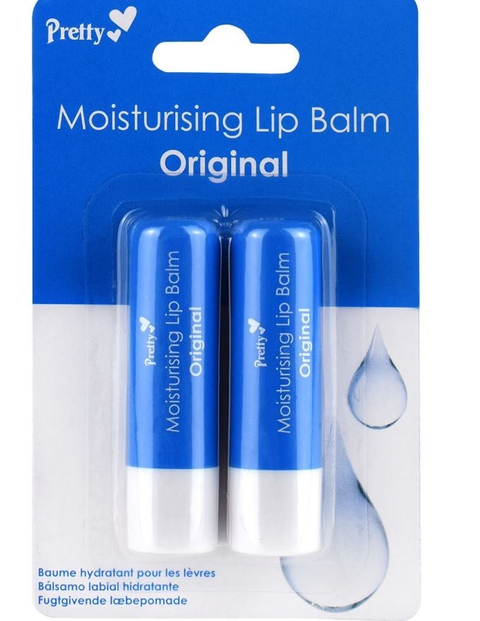 Pretty Moisturising Lip Balm Salve Twin Pack Dry Chapped Lips Different Flavours