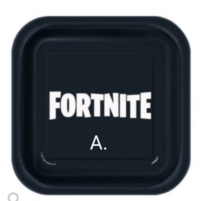 Fortnite Party Decorations - Paper Plates - 2 Designs To Choose From 