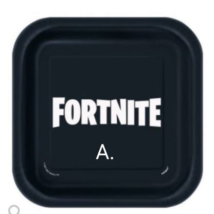 Fortnite Party Decorations - Paper Plates - 2 Designs To Choose From 