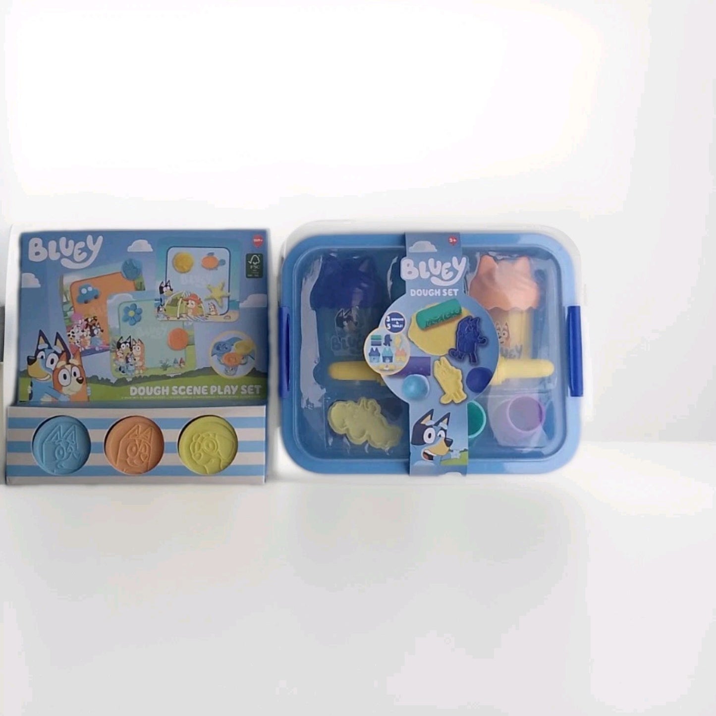 Bluey Dough Set With Storage Case Cutters & Rolling Pin Kids Dough Set Bundle 