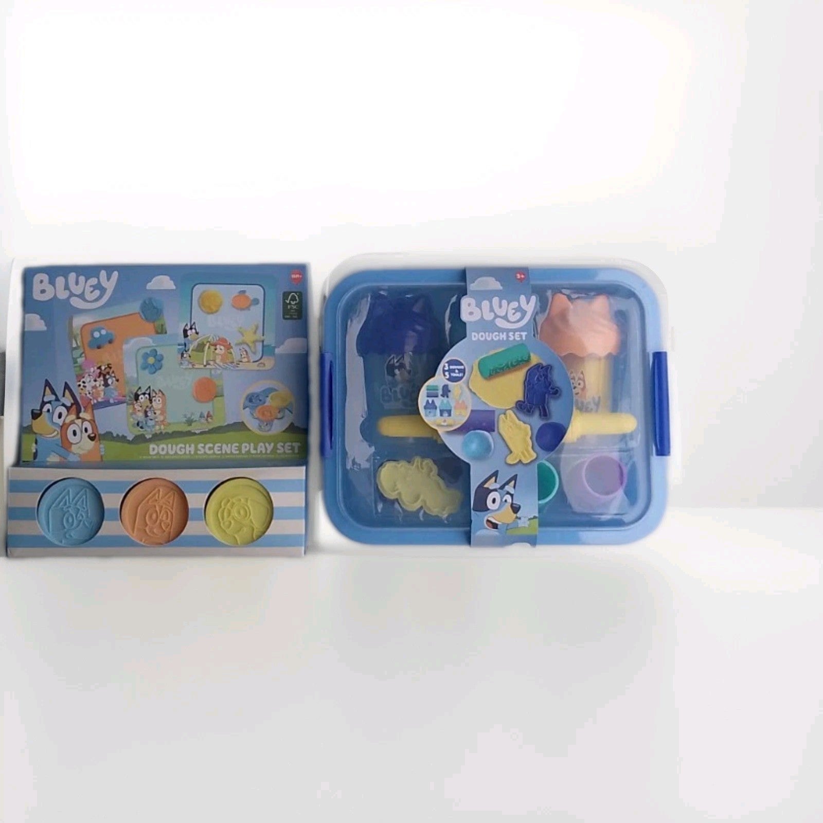 Bluey Dough Set With Storage Case Cutters & Rolling Pin Kids Dough Set Bundle 