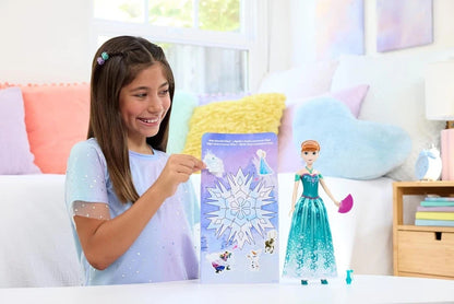 Disney Frozen Anna Fashion Doll Set, Spin & Reveal with 11 Surprises Incl