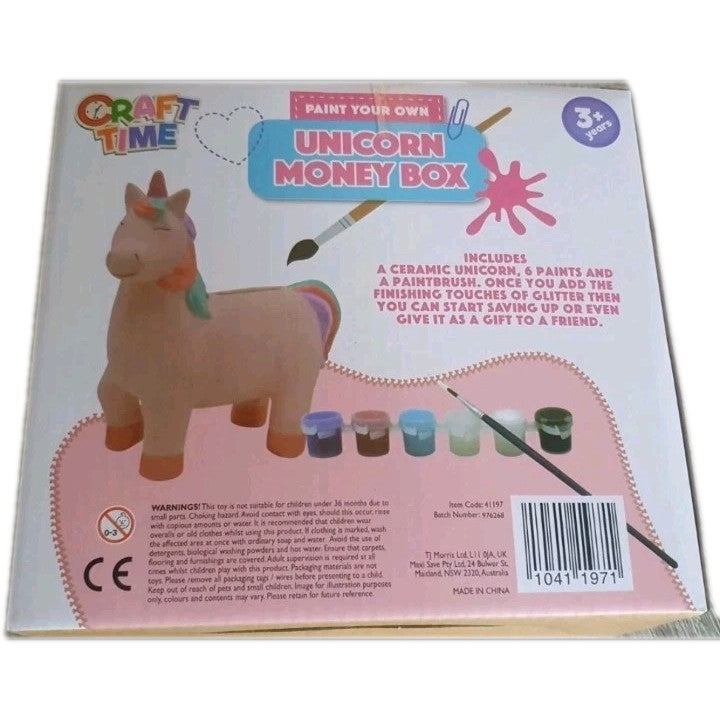 New Craft Time Paint Your Own Dinosaur & Unicorn Money Boxs