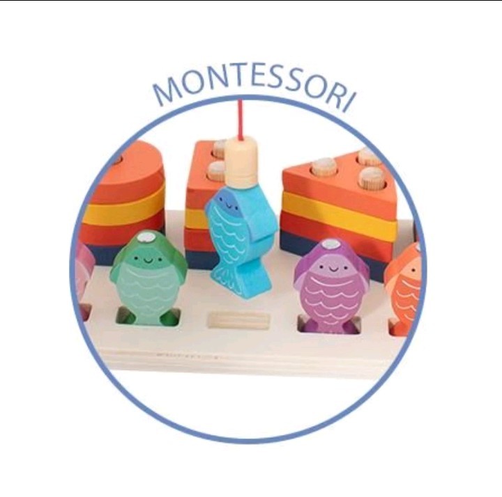 FIRST STEPS 2 IN 1 FISHING STACK AND SORT BOARD - LEARNING TOY 