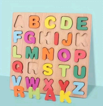 Bright & Colourful Wooden Alphabet Puzzle – Educational Preschool Matching Game