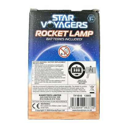 Star Voyagers Rocket Lamp – Kids Space Themed LED Night Light – Battery Operated