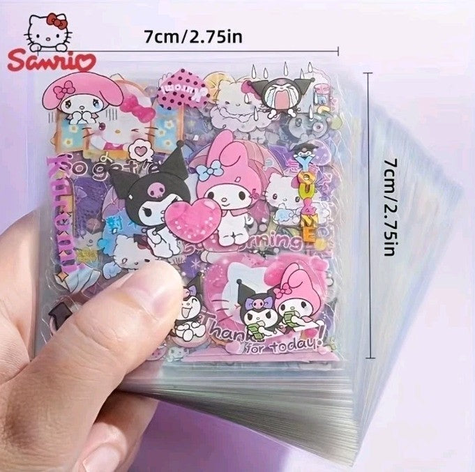 Sanrio Sticker Gift Set 100 Sheets Kawaii Cute Scrapbooking Kuromi Cinnamoroll