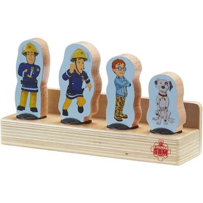 Wooden Fireman Sam Figure Pack Double Sided 4 Piece 