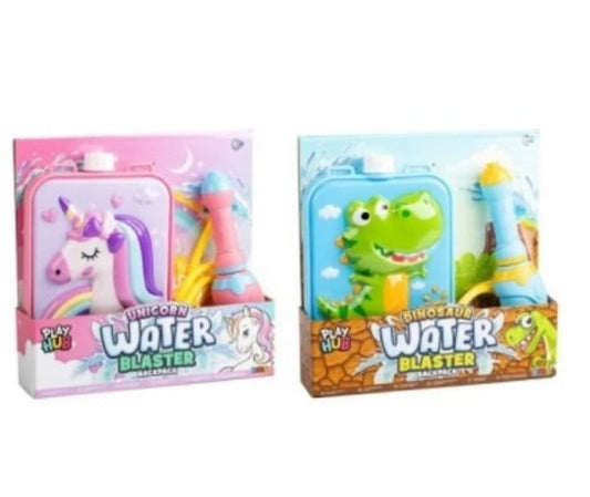 3D Character Water Blaster Backpack – Kids Outdoor Fun! - Dinosaur & Unicorn 