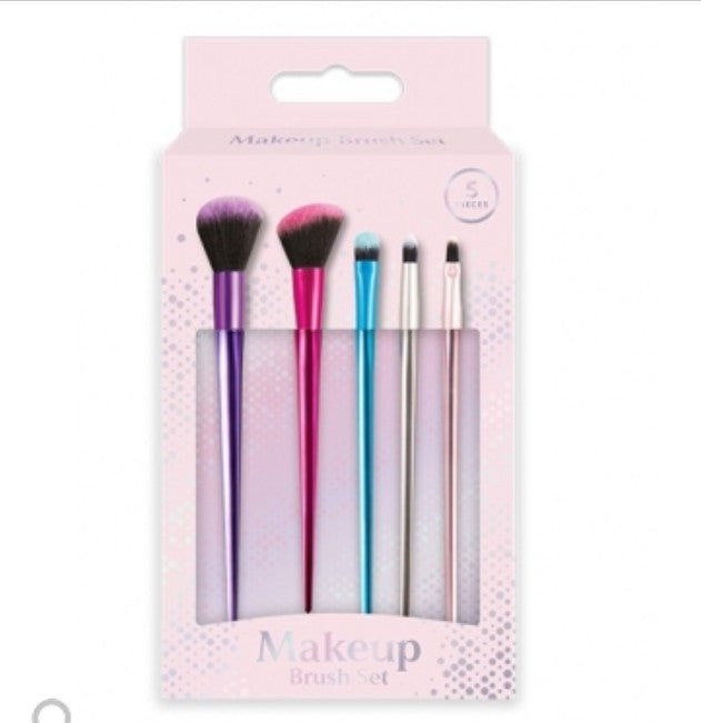Colourful Makeup Brush Set - 5 Pack Eye Lip Soft Brushes Easy Makeup Application