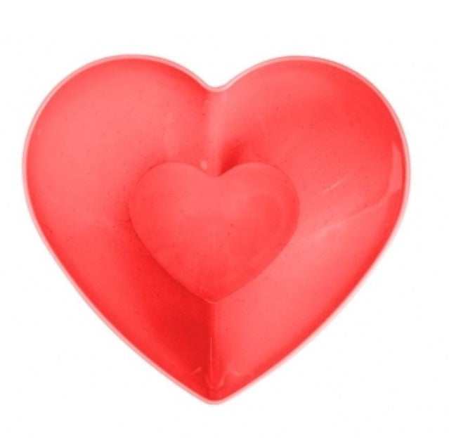 Valentines Red Heart Plastic Reusable Serving Bowl 