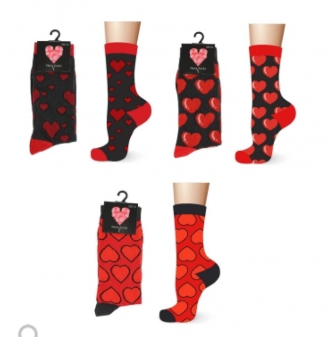 X3 Mens Cotton Valentines Day Design Socks - One Size Fits All 