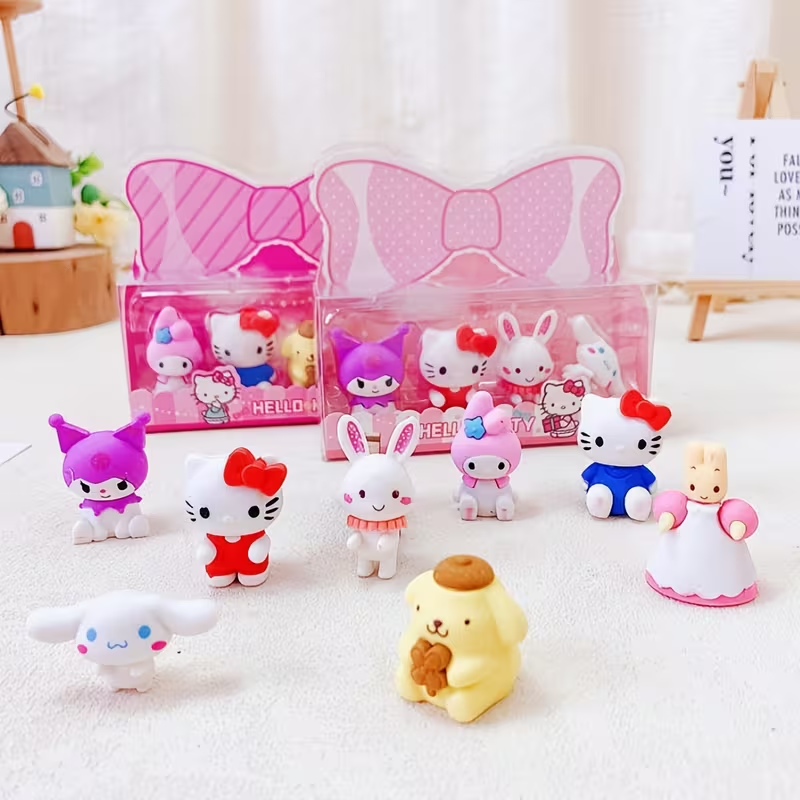 X1 Sanrio Hello Kitty & Friends 3D Character Eraser Gift Set - 4-Piece Pack