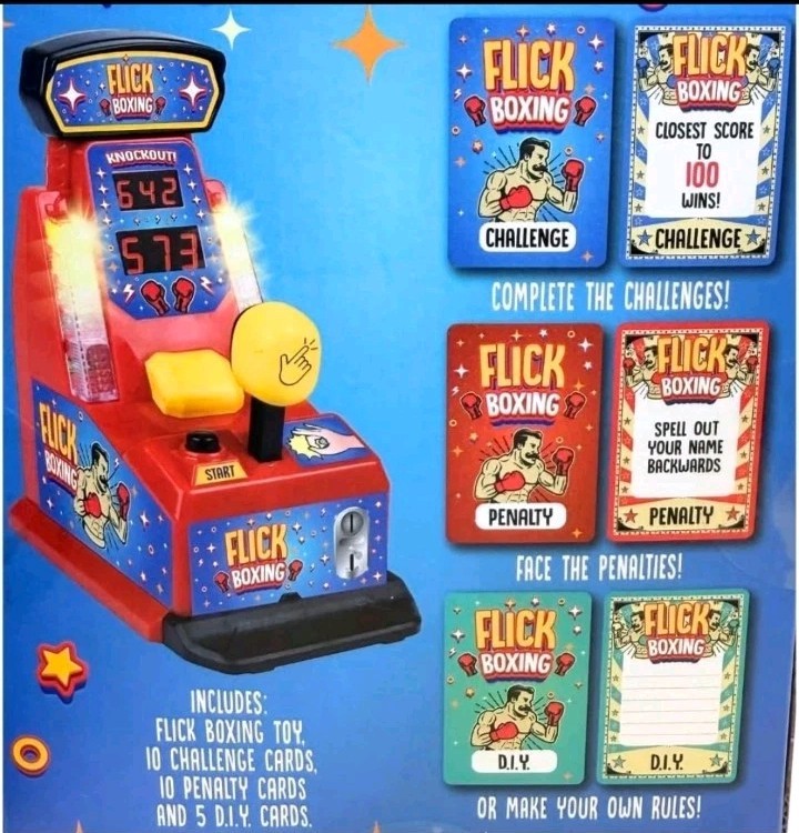 Games Hub Flick Boxing Mini Arcade Game Tabletop Punch Machine Electron