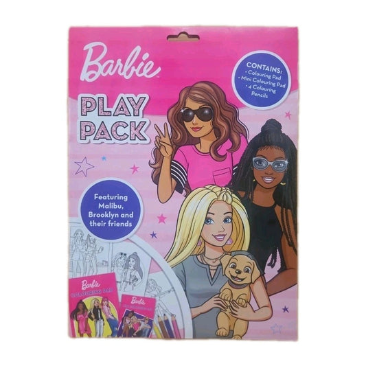 Barbie Play Pack Colouring Book Colour Pencils & Pad Activity Set 