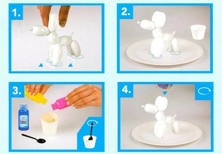 Paint Your Own Marble Balloon Dog Creative Pouring 