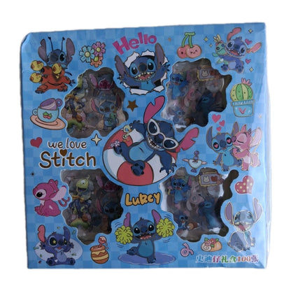 100pcs Cute Disney Lilo & Stitch Cartoon Sticker Gift Box Set DIY Vinyl Decals