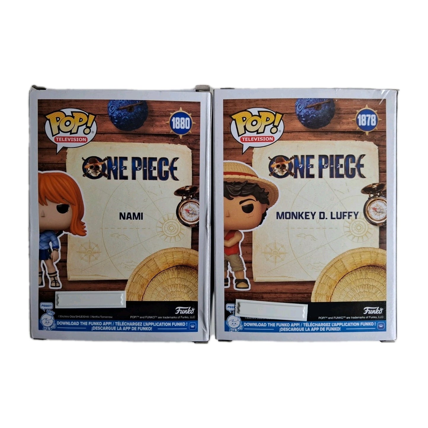 Netflix One Piece Monkey D. Luffy #1878 & Nami #1880 Funko Pop! Set of 2