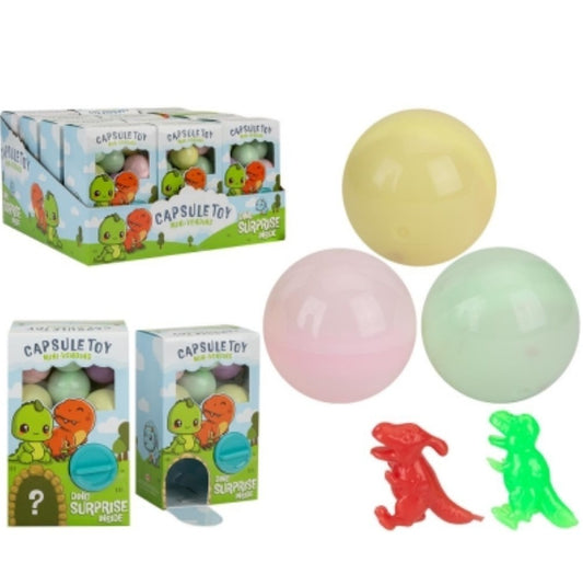 Dinosaur Surprise Egg Vending Machine Toy with Mini Dino Figures & Capsules