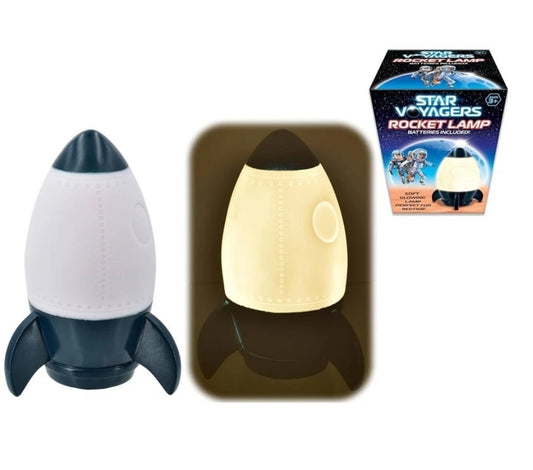 Star Voyagers Rocket Lamp – Kids Space Themed LED Night Light – Battery Operated