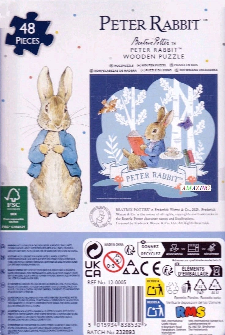 The World of Peter Rabbit Wooden Jigsaw Puzzle (48 Pieces) in Collector's Tin