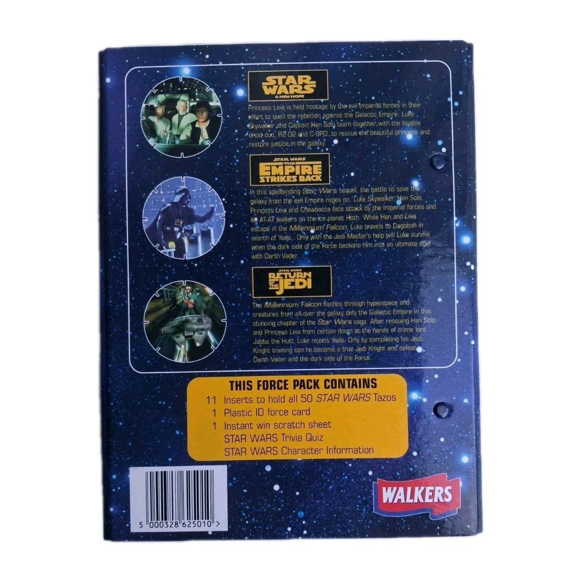 1996 Star Wars Trilogy Tazo Collectors Force Pack Walkers Complete Set Leia Card