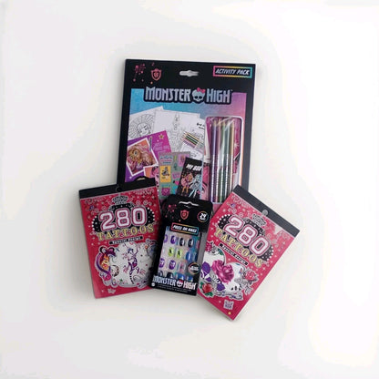 Girls Monster High Activity Set +  Monster High Press On Nails + Tempery Tattoos