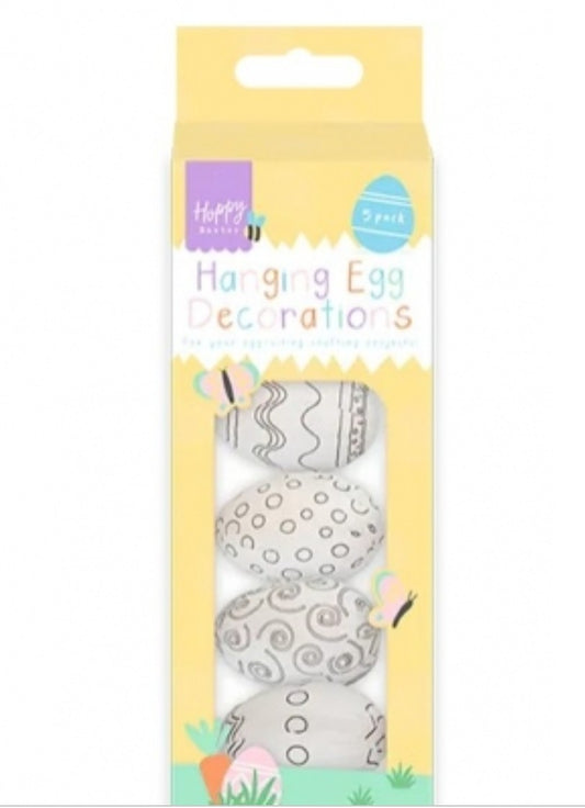 PAINT YOU OWN EASTER HANGING EGGS - CRAFT DECORATIONS 5PK