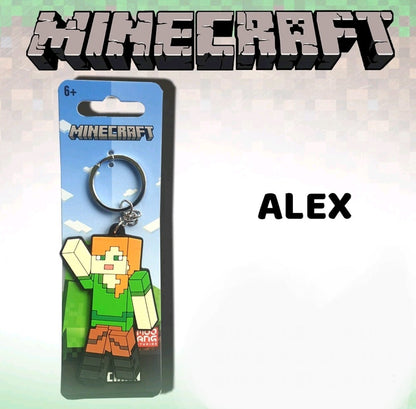 Official Licensed Minecraft 2D Soft PVC Keyrings (Full Set)