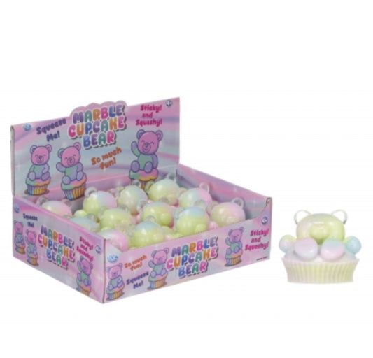 Sticky & Squishy Marble Cupcake Bear Sensory Fidget Toy