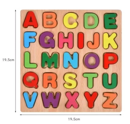 Bright & Colourful Wooden Alphabet Puzzle – Educational Preschool Matching Game