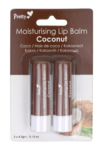 Pretty Moisturising Lip Balm Salve Twin Pack Dry Chapped Lips Different Flavours
