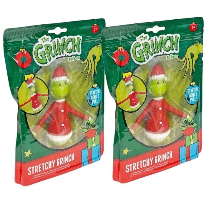 2 x The Grinch Stretchy Figure Stretch Bend & Pull Christmas Stocking Filler Toy