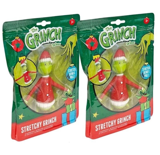 2 x The Grinch Stretchy Figure Stretch Bend & Pull Christmas Stocking Filler Toy