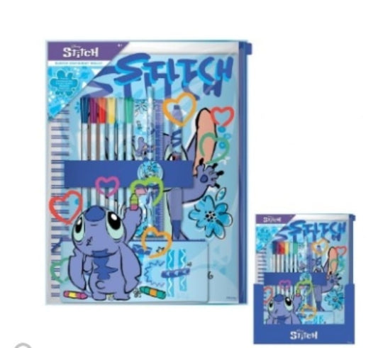 Stitch Bumper Stationery Wallet - Pens - Ruler- Note Book And More