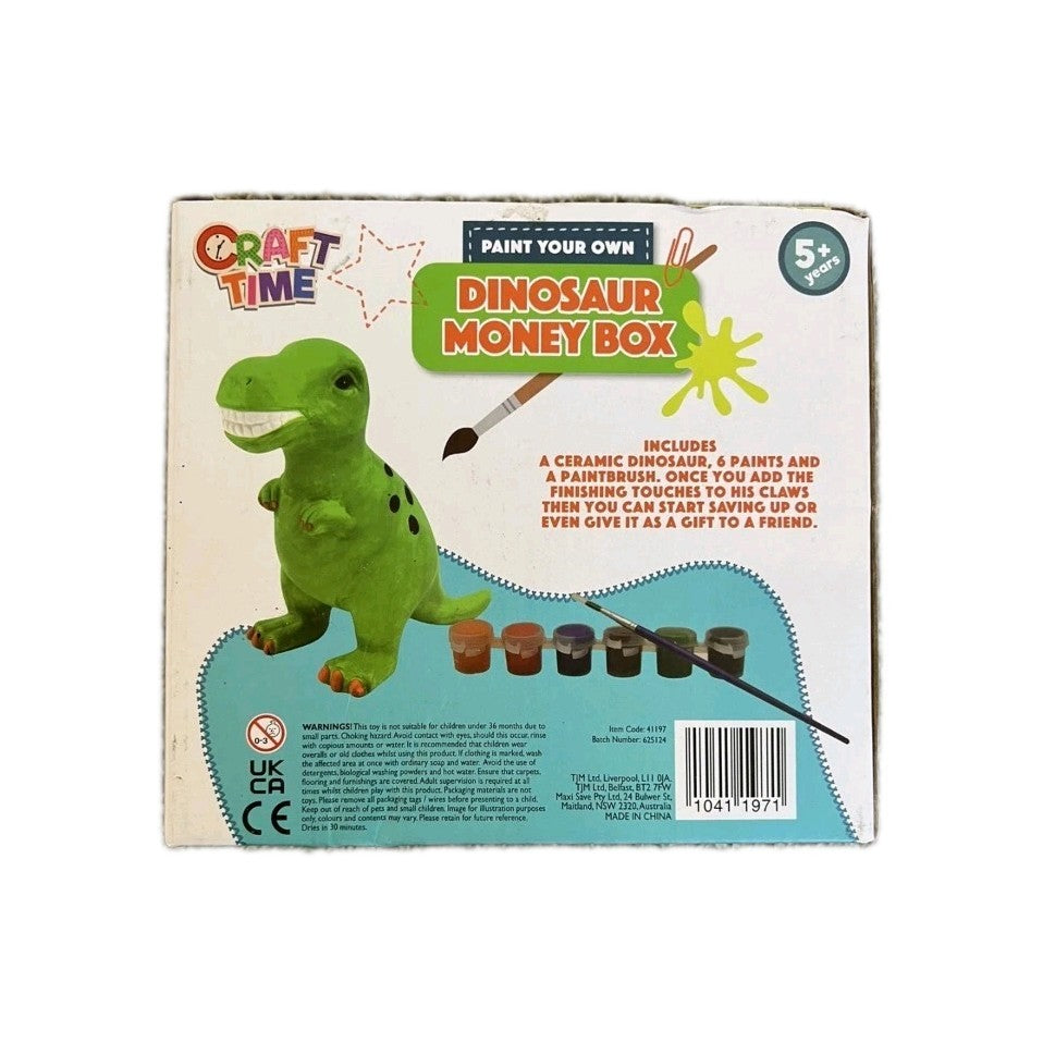 New Craft Time Paint Your Own Dinosaur & Unicorn Money Boxs