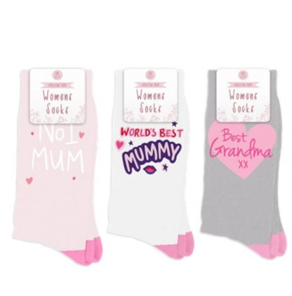 MOTHER'S DAY LADIES SOCKS - ASSORTED - GIFTS FOR MUM - GIFTS FOR GRANDMA 