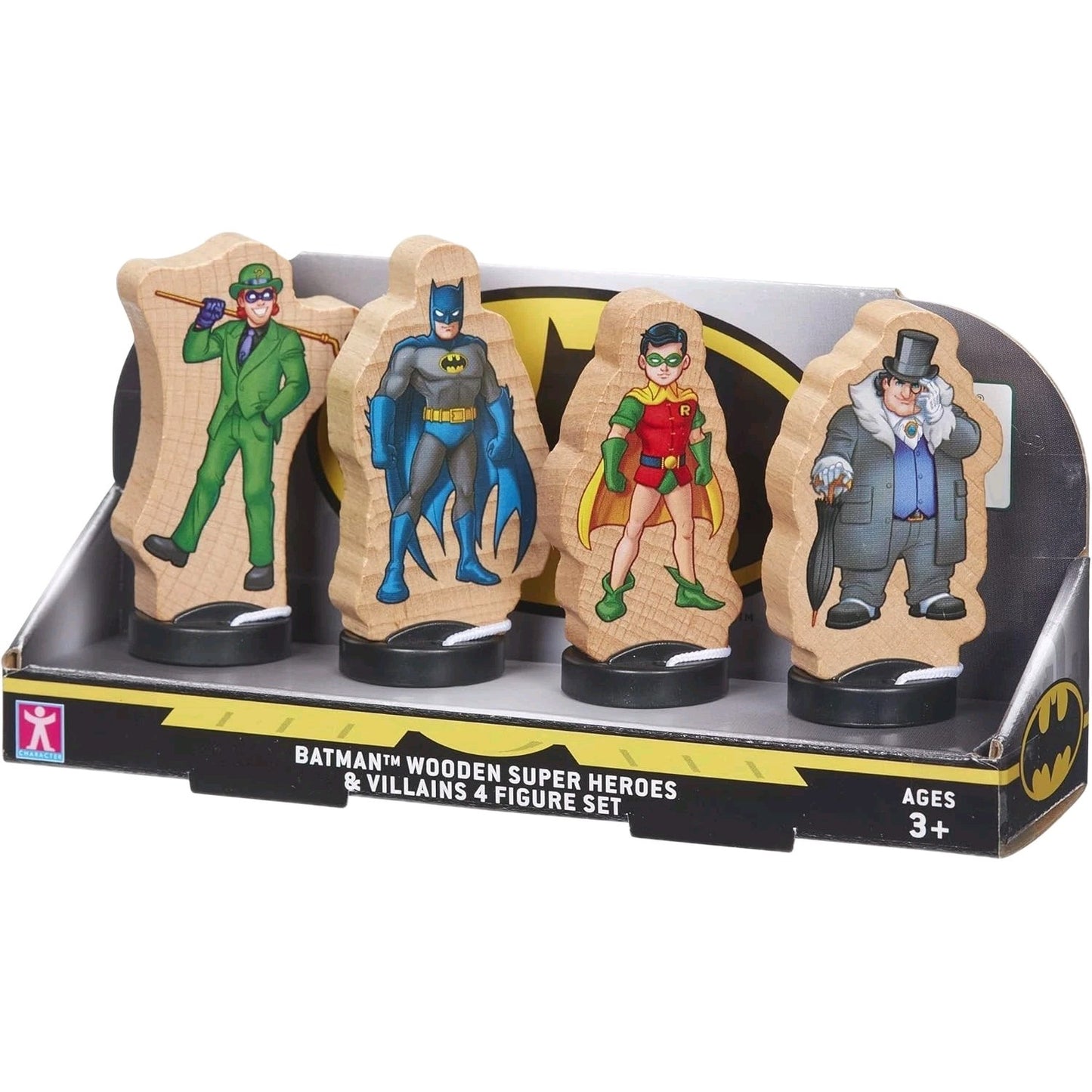  Batman Wooden Superheroes & Villains 4 Figure Set 1 SUPPLIED 