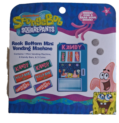 SpongeBob SquarePants Rock Bottom Vending Machine With Toy Candy Bars & Coins
