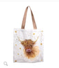 JAN PASHLEY HIGHLAND COO COW COTTON REUSEABLE SHOPPING TOTE BAG 