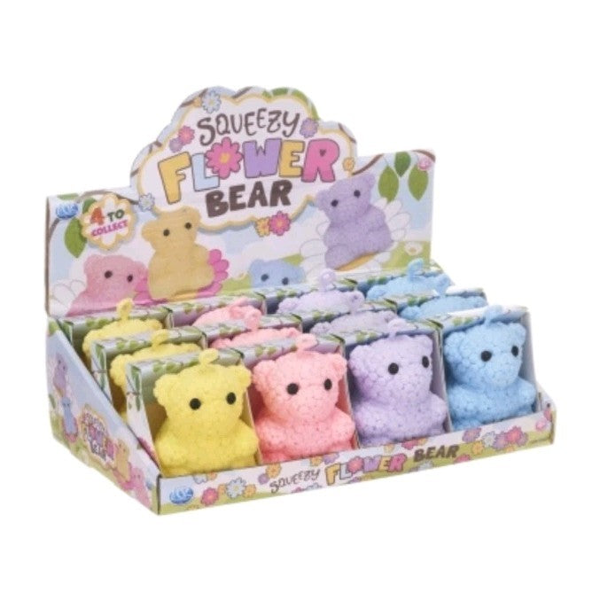 Squeezy Squishy Flower Bears - X4 To Collect - Fidget Toys for Kids (9.5cm)